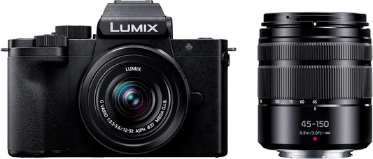 Panasonic DC-G100DW-K Compact and Lightweight Mirrorless SLR Camera Lumix Double Zoom Lens Kit, Black