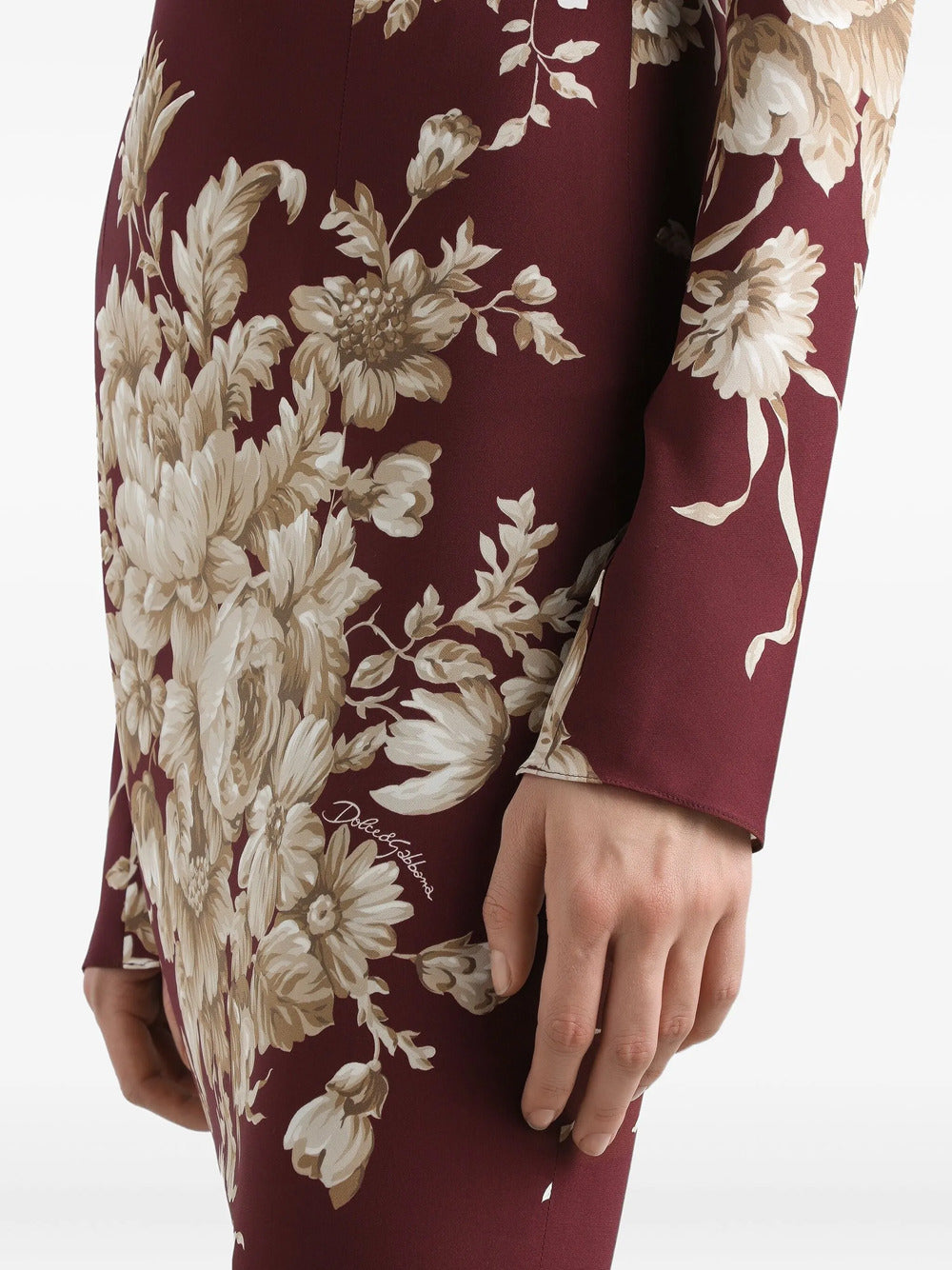 Dolce Gabbana ドルチェとガッバーナ長袖の花柄のドレス - Image 1
