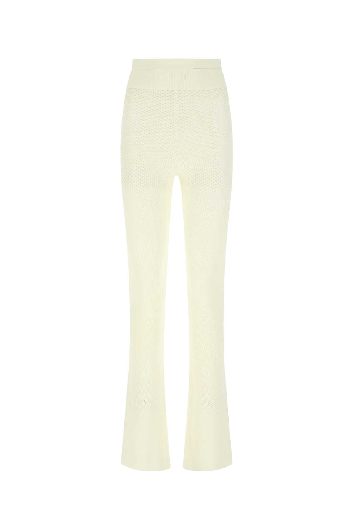 Andrea Adamo アンドレアアダモアイボリーストレッチビスコースブレンドパンツ - Image 1