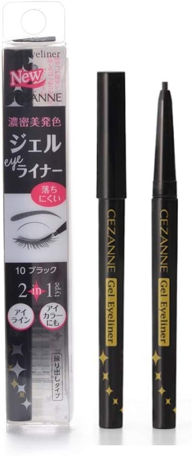 Cezanne Gel Eyeliner, 10 Black, 0.004 oz (0.1 g)