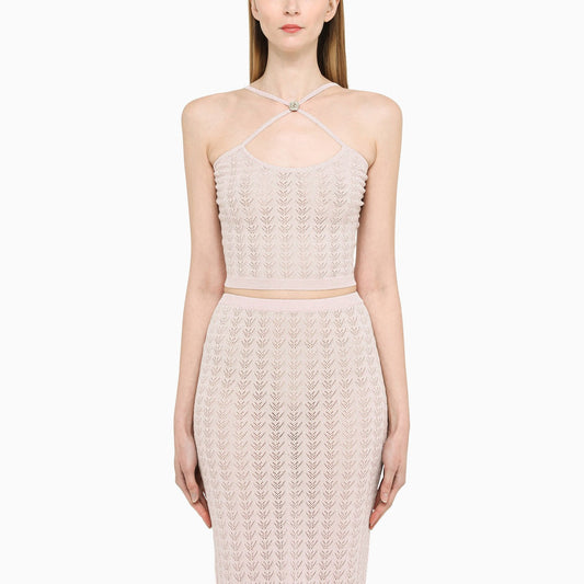 Alessandra Rich アレッサンドラリッチピンククリスクロストップ - Image 1