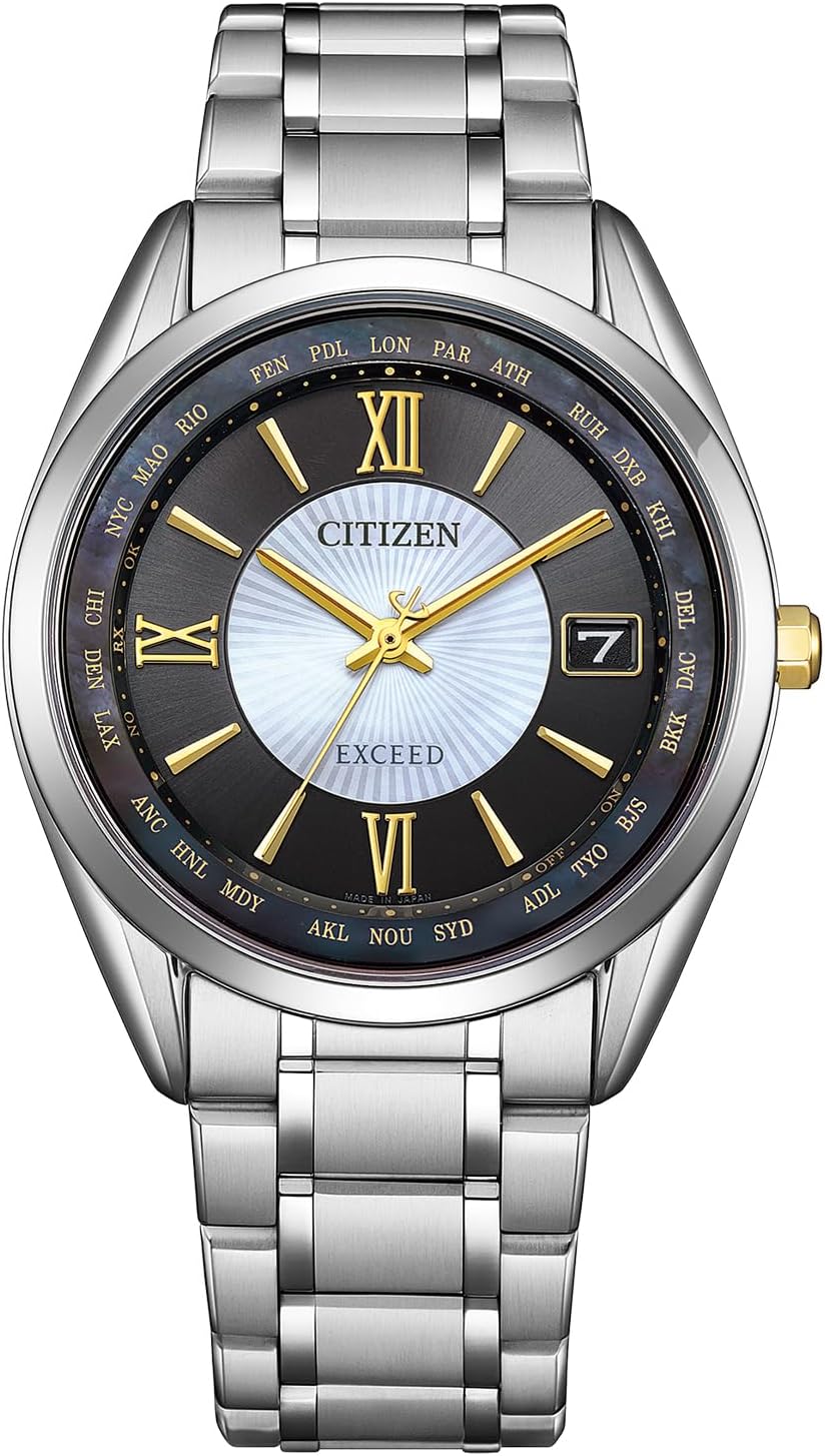 Citizen EXCEED Light-Powered Eco-Drive Radio-Controlled Waterproof Slim Limited Model Blue CB1150-67L Men's Watch, Bracelet Type