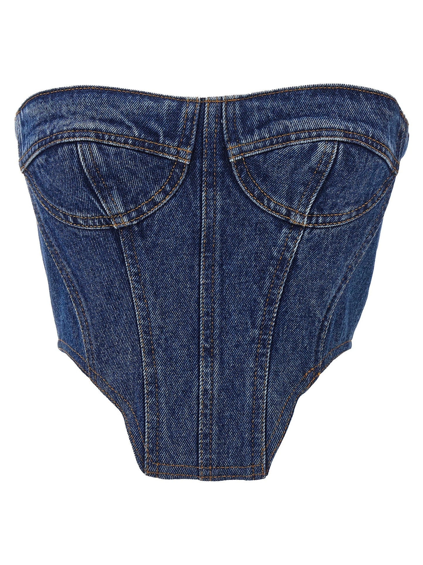 David Koma Denim Bustier Top - Image 1