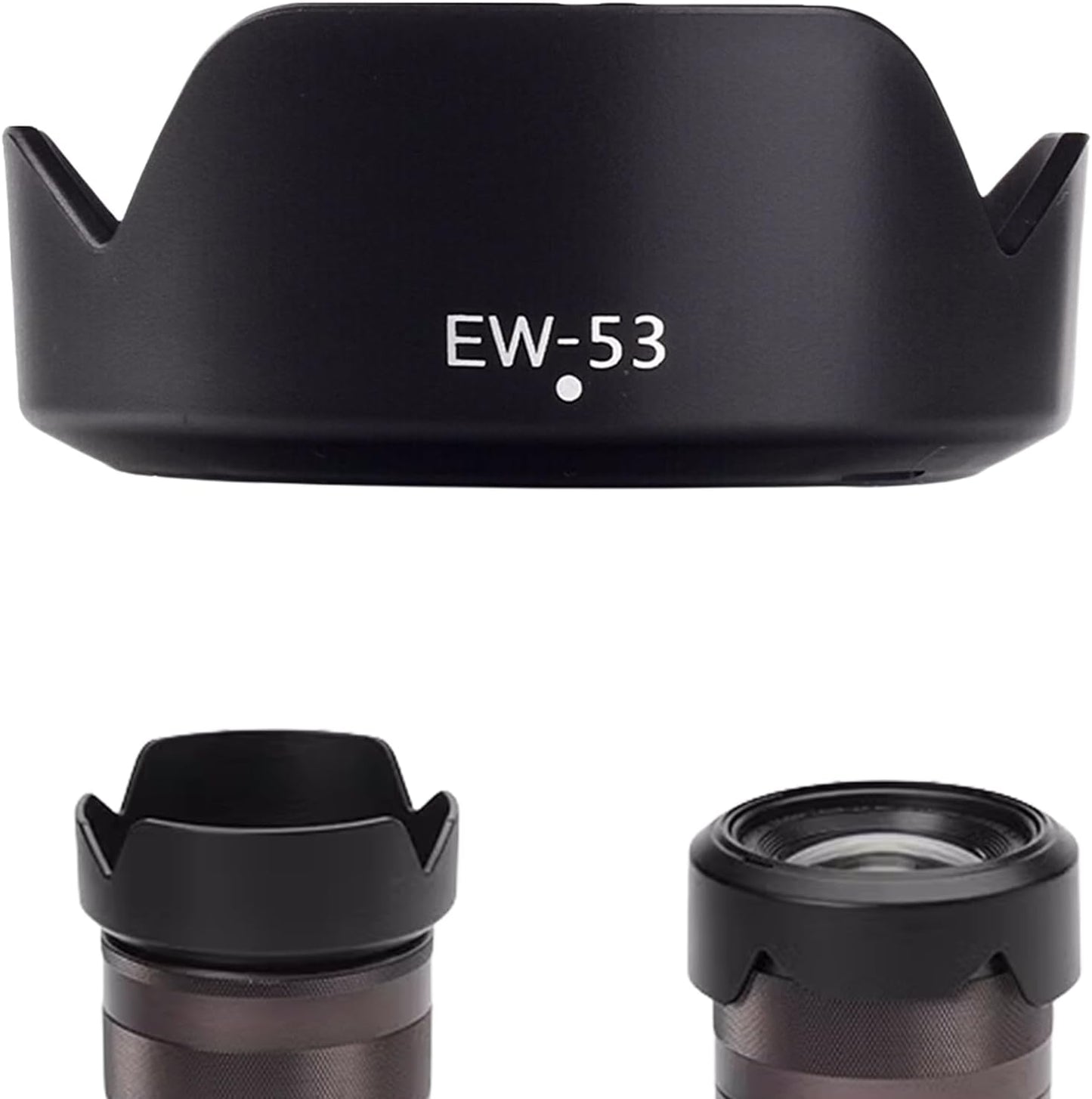 Reversible Lens Hood EW-53 Replacement for Canon EW-53 for Canon RF-S18-45mm F4.5-6.3 IS STM EF-M15-45mm F3.5-6.3 IS STM Lens Hood for Camera Lens Replacement Lens Hood