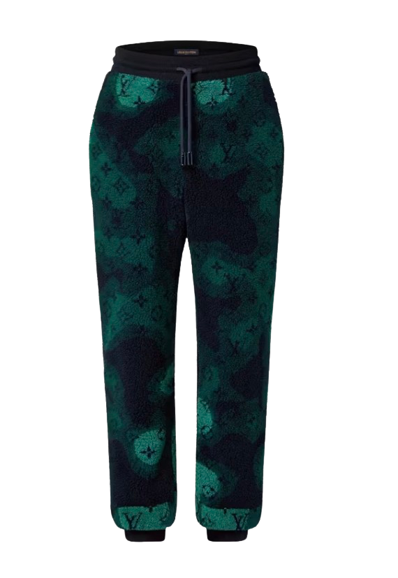 LOUIS VUITTON 'GREEN CAMO' FLEECE JOGPANTS
