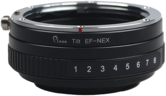 Pixco Canon EFレンズからSony Eマウントカメラへのチルトアダプター – 8°チルト機能付き