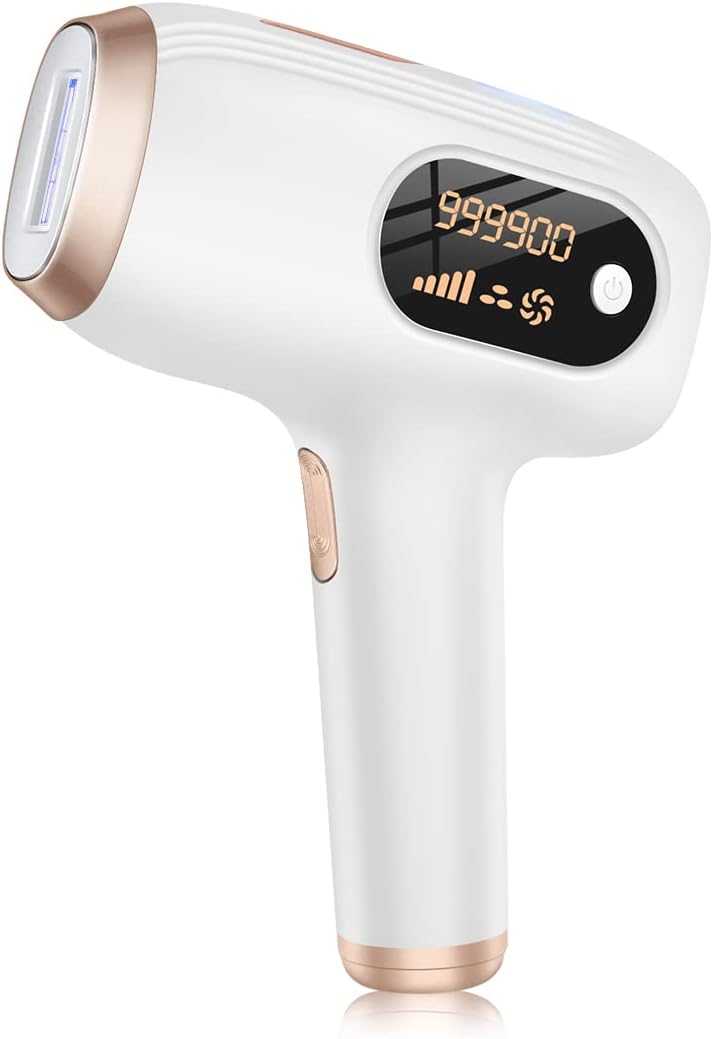 Salon Grade IPL Light Epilator (New in 2024), 990,000 Rounds Adjustable, 5 Levels, Manual/Automatic, Women's, Men's, Beard, Face, Armpits, Whole Body, Unisex, Household Epilator, Lightweight