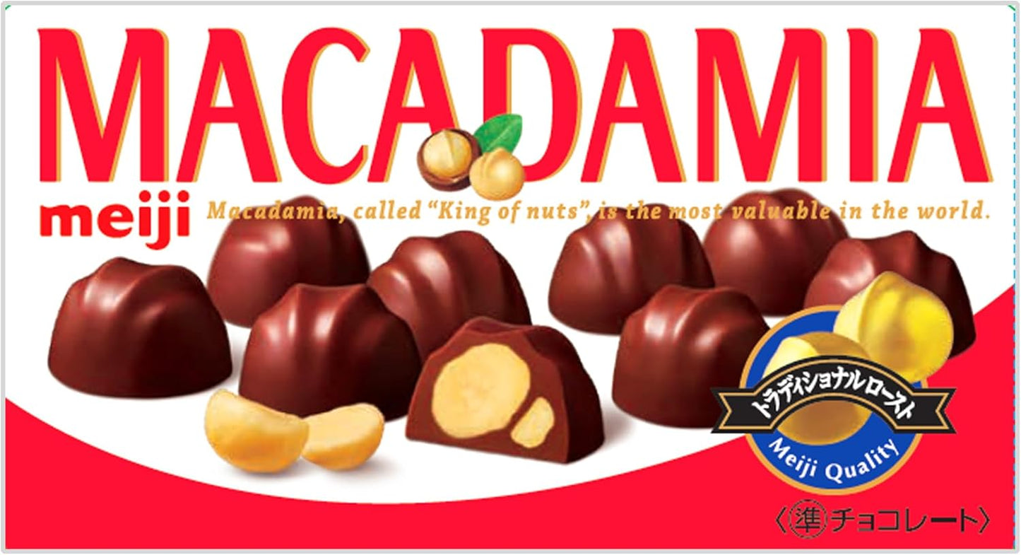 Meiji Macadamia Chocolate, 9 Tablets x 10 Packs