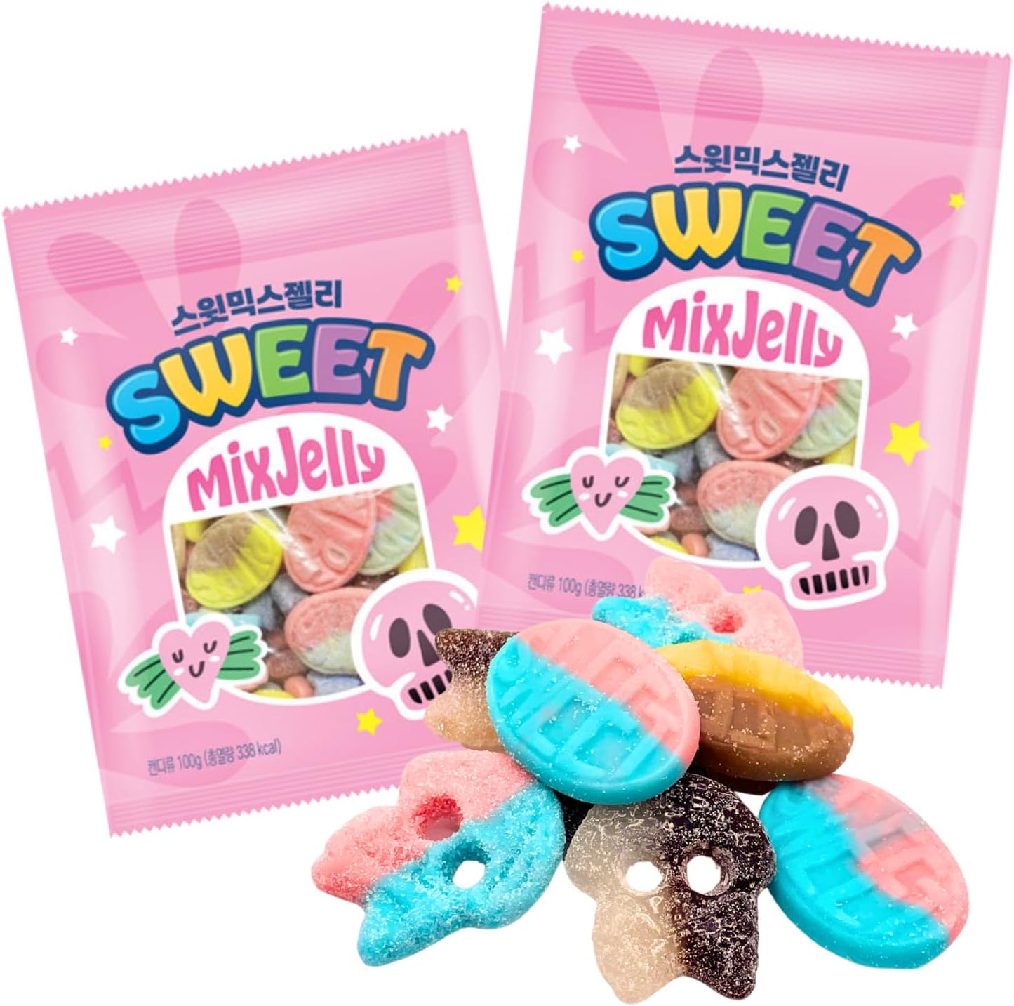 Swedish Candy Korean Gummy Sweet Mix Jelly 3.5 oz (100 g) x 2 Pieces Set Sour Cola Banana Swedish ASMR