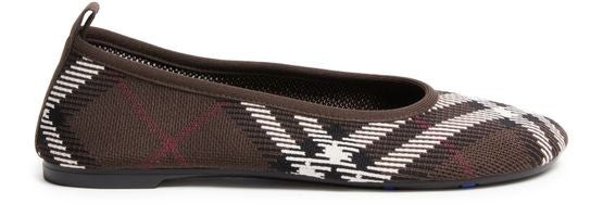 BURBERRY Check Knit Baby Ballerinas - Image 1