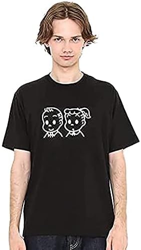 Collaboration T-Shirt, Jackjill (Osamu Goods) (Black) Anime, Manga, T-Shirt, Men's, Women's, Summer Clothing, Sports Print, Short Sleeve, Individual, Solid, Loose, Breathable, Fashion, Large
