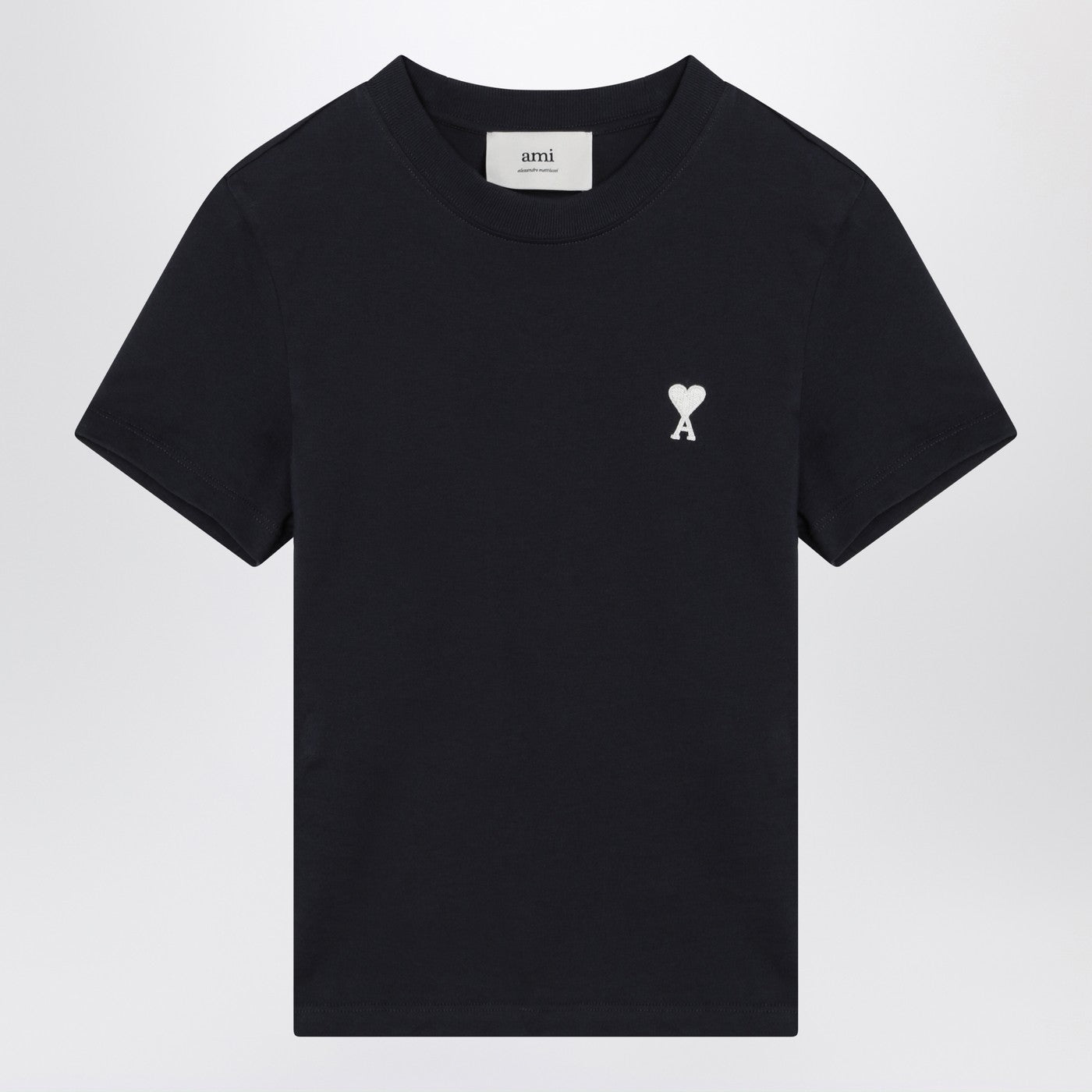 Ami Paris MidnightBlue Ami De Coeur CroppedTシャツ - Image 1