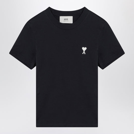 Ami Paris MidnightBlue Ami De Coeur CroppedTシャツ - Image 1