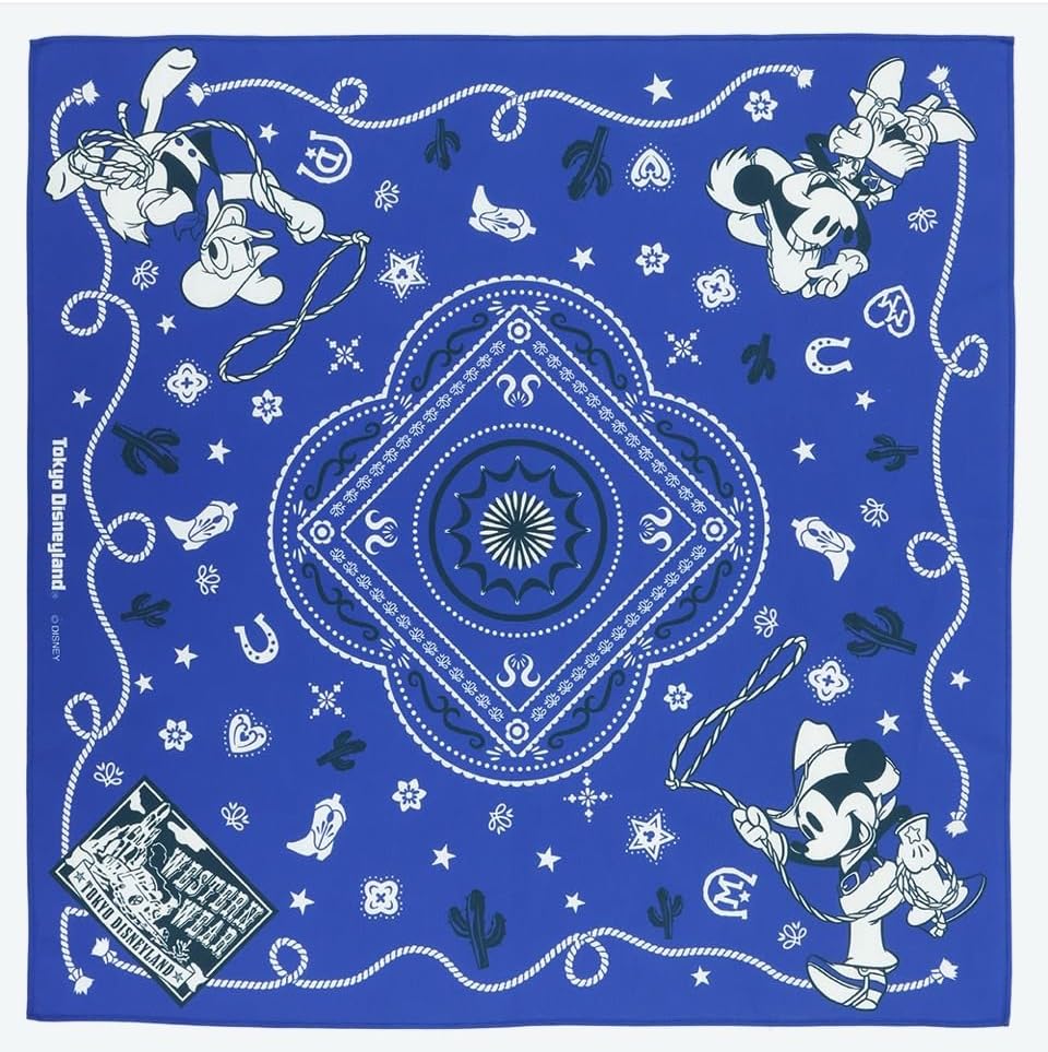 Mickey Bandana Tokyo Disney Resort Exclusive Western Lunch Chief, blue