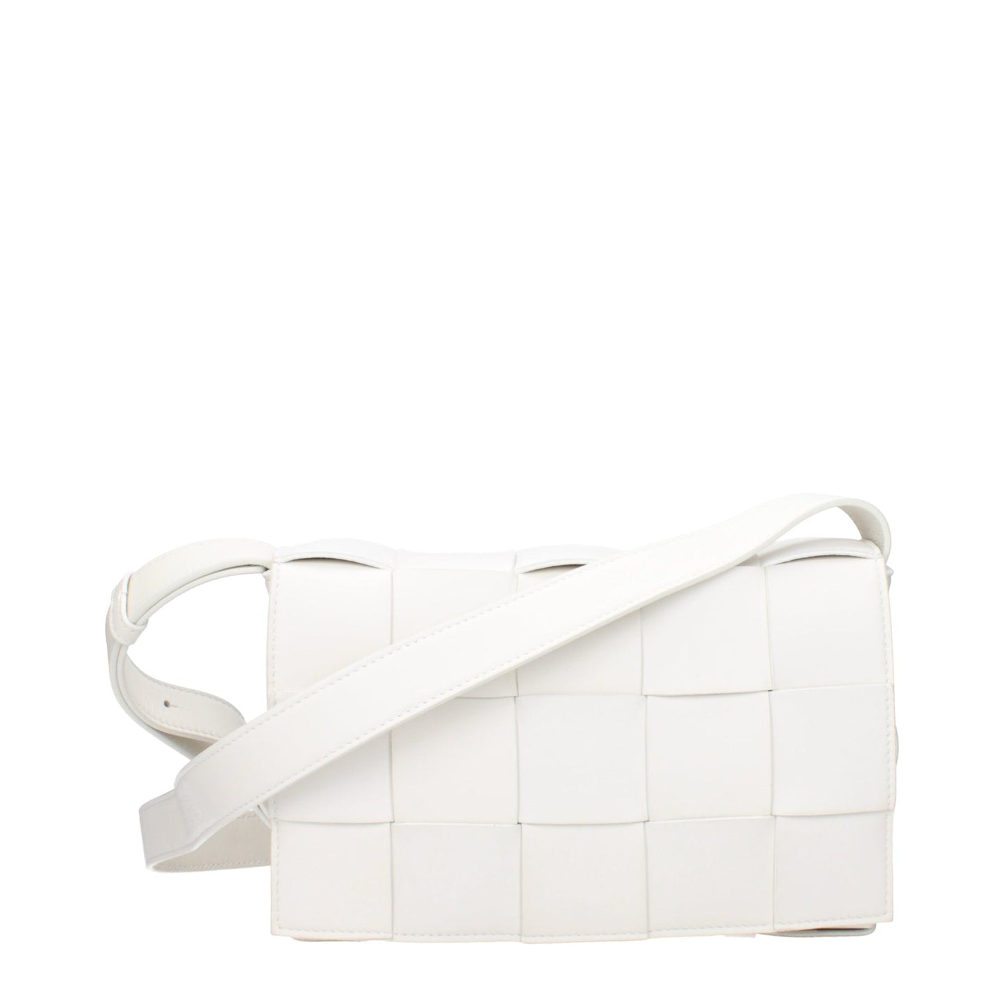 Bottega Venetaショルダーバッグカセッツレザーホワイト/シルバー - Image 1