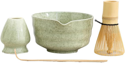 Chaksy Matcha Set, Japanese Tea Set Includes Matcha Bowl with Spout, Matcha Holder, Bamboo Matcha and Bamboo Scoop