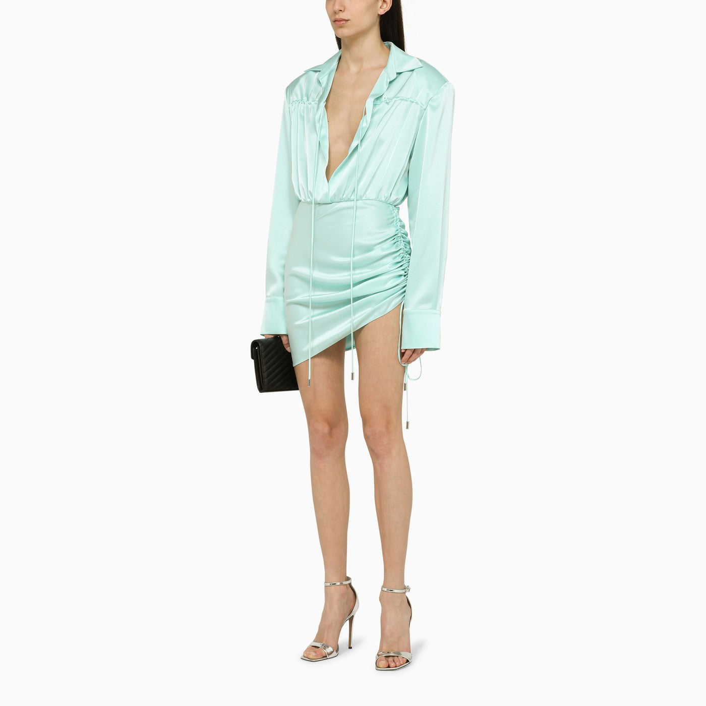 David Koma Aqua Green Wool Mini Dress - Image 1