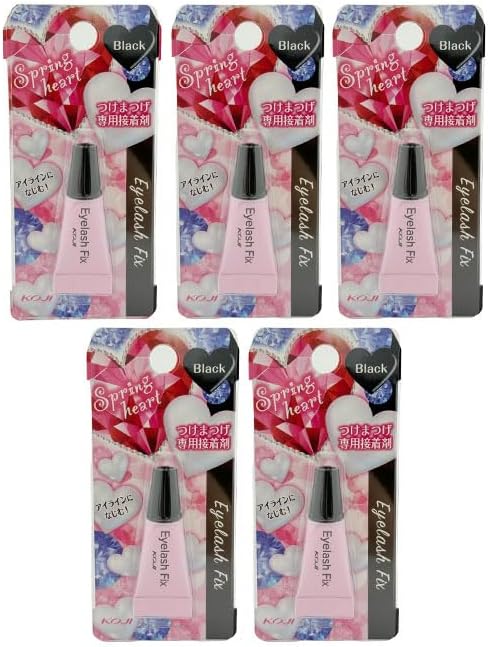 Spring Heart Eyelash Fix, Black, Set of 5
