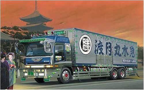 青島文化教材社 1/32 大型デコトラ No.74 旭勝 渡月丸 きょくしょう とげつまる ロングシャーシ保冷車