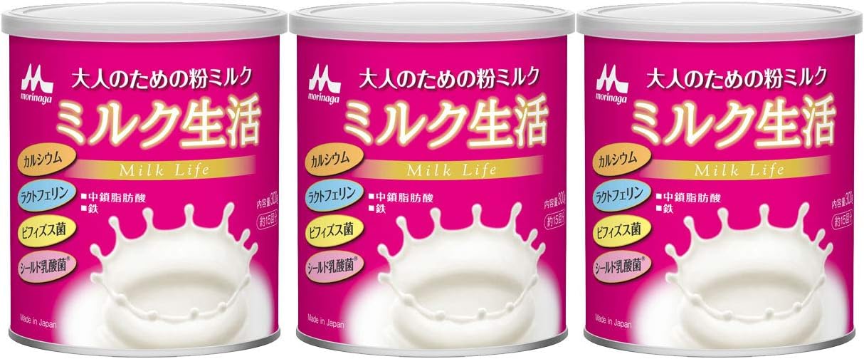 Morinaga Milk Lifestyle Powder Milk for Adults, 10.6 oz (300 g) x 3 Cans