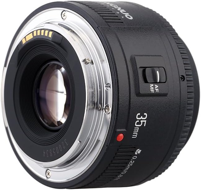 YONGNUO YN35mm F2 Lens 1:2 AF/MF Wide Angle Fixed/Prime Autofocus Lens for Canon EF Mount EOS Cameras