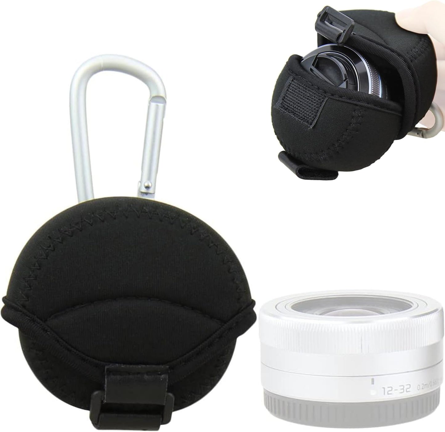 JJC Lens Case Neoprene Lens Replacement Case, Black, Modern