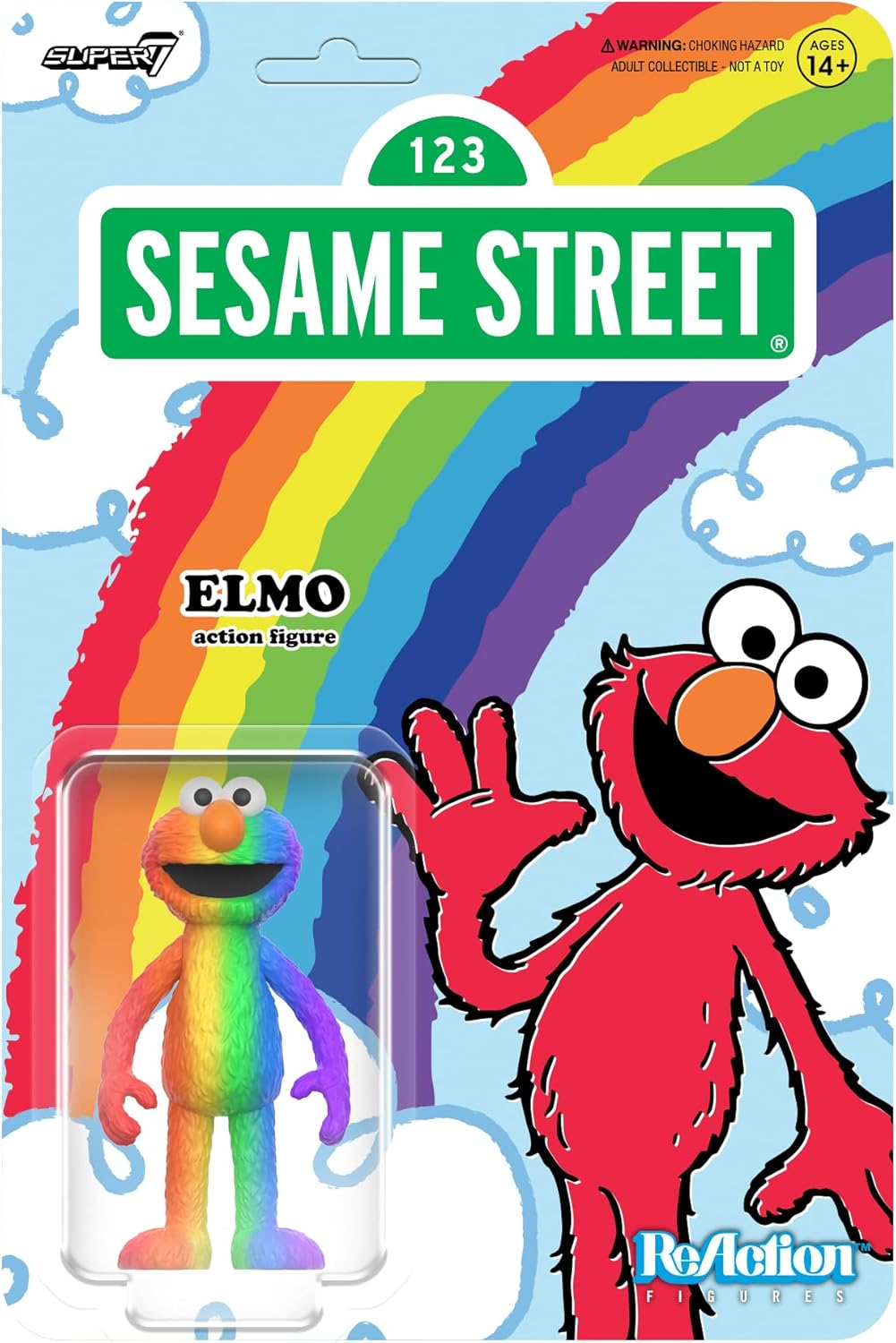 リ・アクション セサミストリート エルモ(レインボー) 3.75インチ・アクションフィギュア