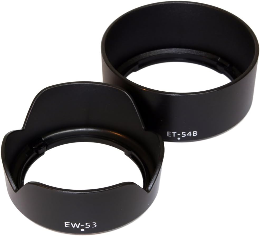F-Foto Canon Mirrorless SLR EOS Kiss M200 / M100 / M10 / M6 Double Zoom Kit, EW-53 & ET-54B Compatible Lens Hood Set (Fits EF-M 15-45mm Lens and EF-M 55-200mm Lens) EW53ET54B-SET
