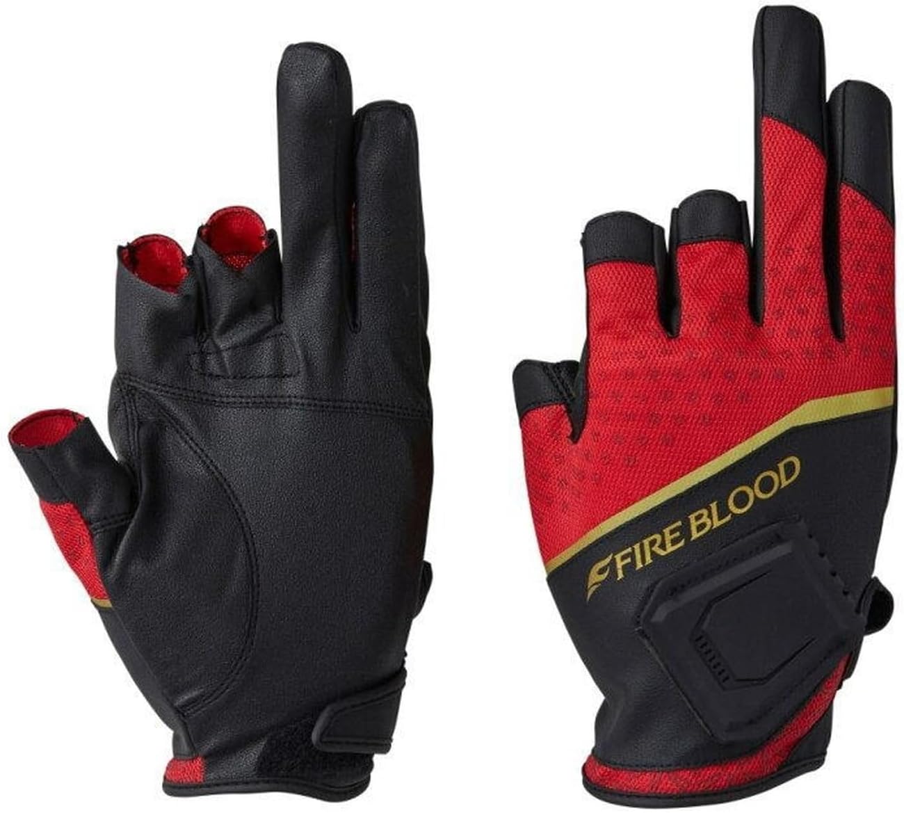 Shimano Limited Pro Magnetic Quick Dry Gloves, 3-Cut GL-100X, Blood Red, XL