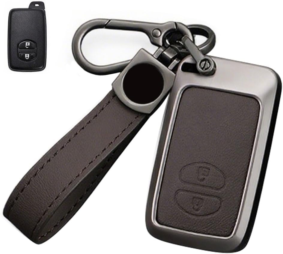 Key Case, For Toyota Dedicated Smart Key Case, Prius α, Key Cover, Alloy, Leather, Full Protection, Key Shell, Exclusive Design, Suitable for Aqua Vitz Corolla Prius 30 Series 86 Mark X SAI, Key