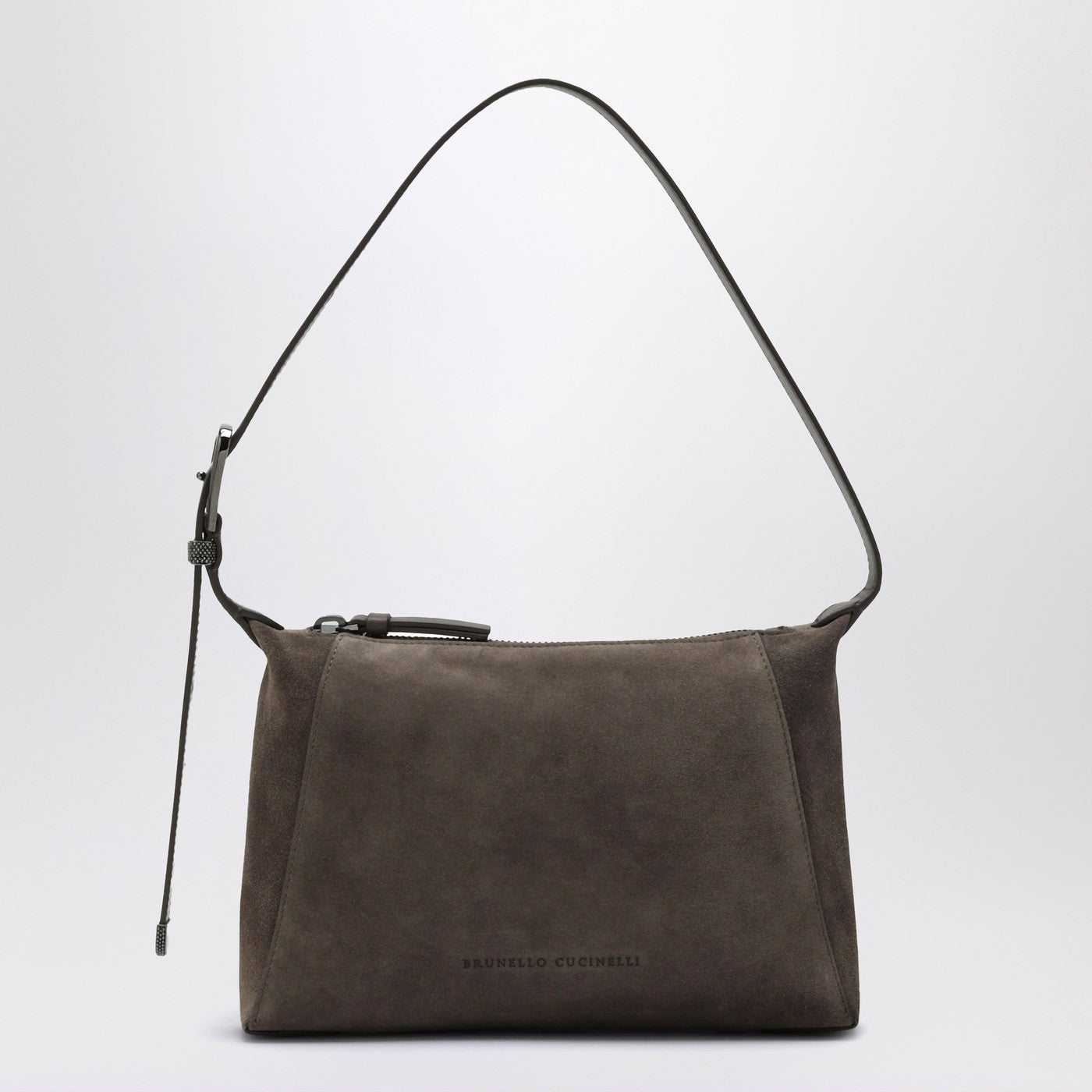Brunello Cucinelli Brown Suede Bag With Monile - Image 1
