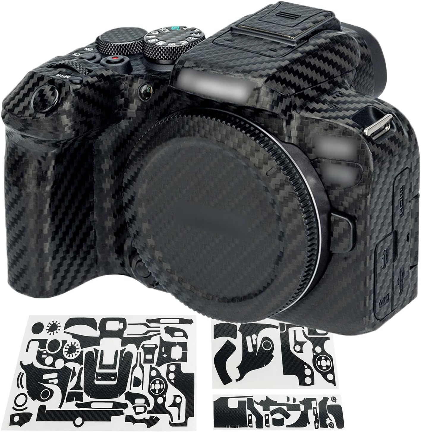 JJC Camera Protective Leather Film Camera Body Protective Film for Canon EOS R10 EOSR10 Camera 3M Material Carbon Fiber