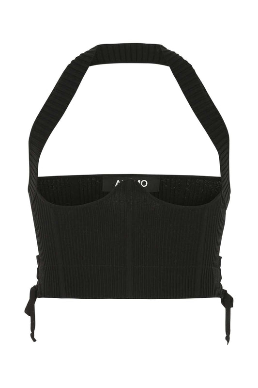 Andrea Adamo アンドレアアダモブラックストレッチビスコースブレンドボディス - Image 1