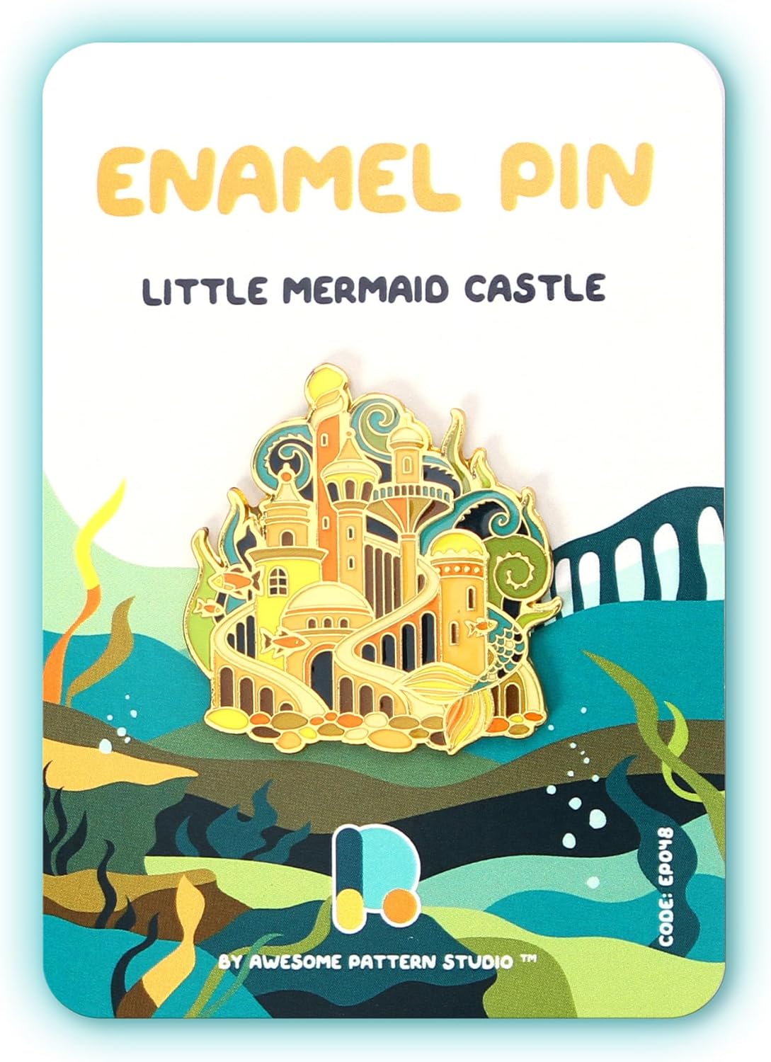 Pin esmaltado - Castillo de la Sirenita. Edición Coleccionista, Pin de recuerdo duradero y elegante para mochilas, chaquetas, sombreros y accesorios