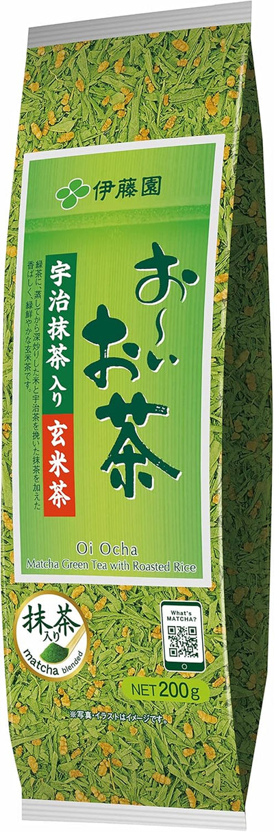 Leaf (Japanese Tea) Itoen Oi Ocha Brown Rice Tea with Uji Matcha, 7.1 oz (200 g)