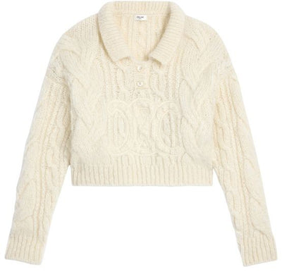 CELINE Sweater in aran mohair and wool