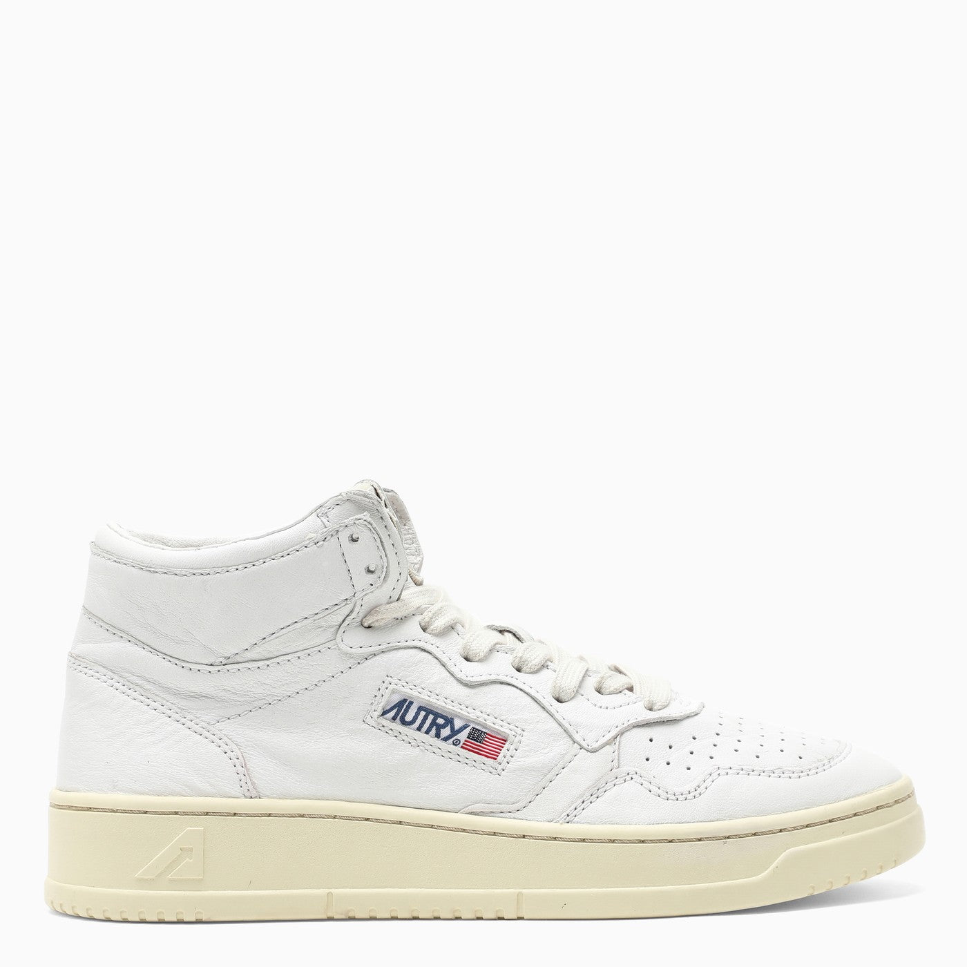 Autry White Leather High Top Sneakers - Image 1