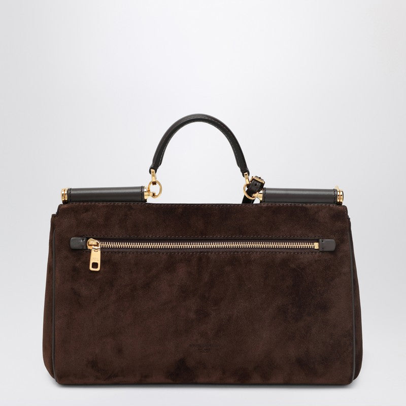 Dolce Gabbana ドルチェ&ガッバーナブラウンスエードレザーバッグマイシチリア - Image 1