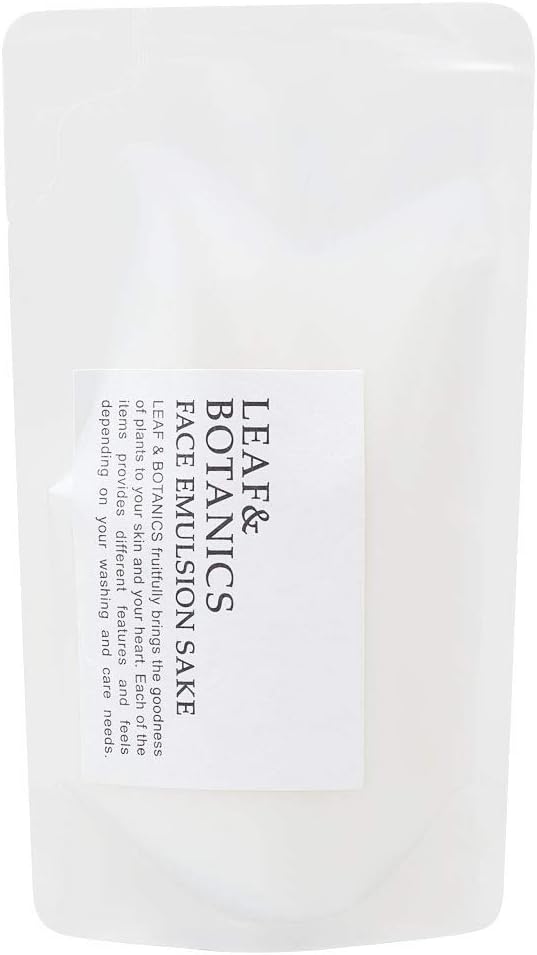 Leaf & Botanics Face Emulsion Junmai Sake Refill, Lotion, Junmai Sake/Sake Lees Fragrance (No Fragrance) Off-White, 3.4 fl oz (90 ml)