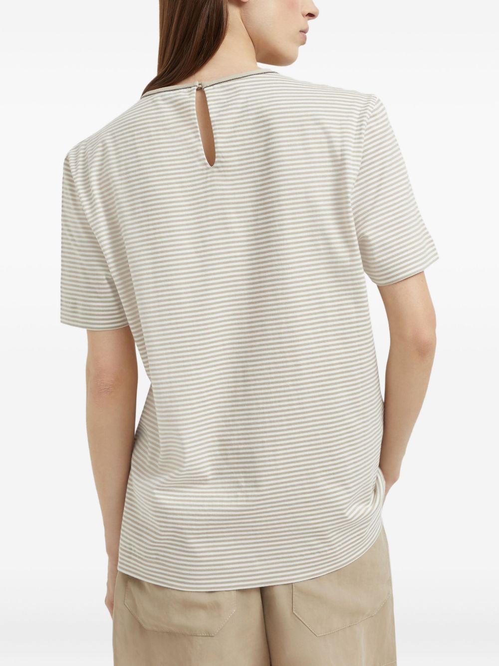 Brunello Cucinelli Cotton Jersey Tシャツが光沢のあるディテール付き - Image 2