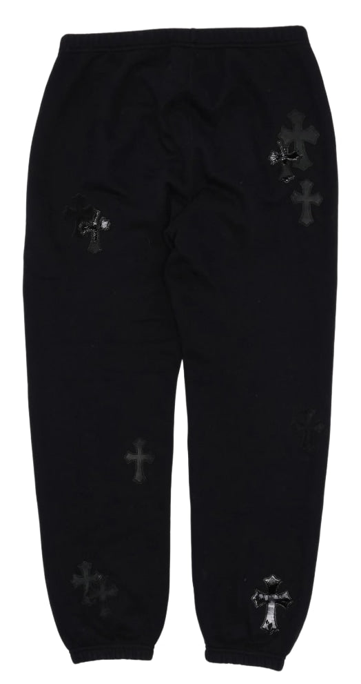 CHROME HEARTS 'PONYHAIR MULTICROSS' BLACK SWEATPANTS