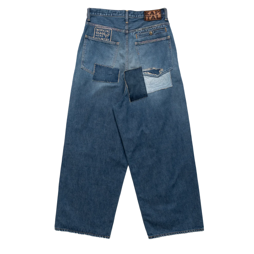 KAPITAL 'DENIM PORT' BAGGY JEANS
