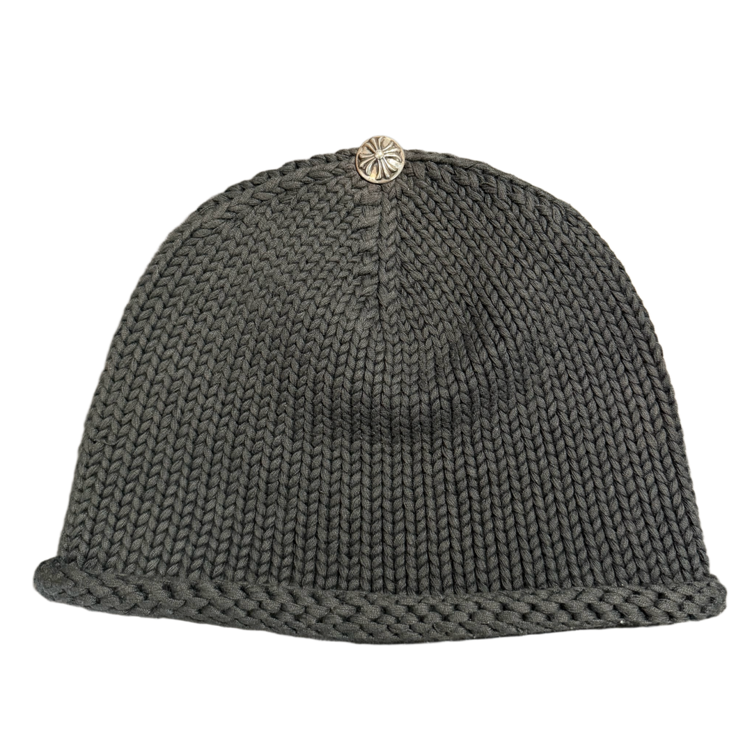 CHROME HEARTS 'BROWN/CAMO LEATHER' CROSS PATCH CASHMERE BEANIE