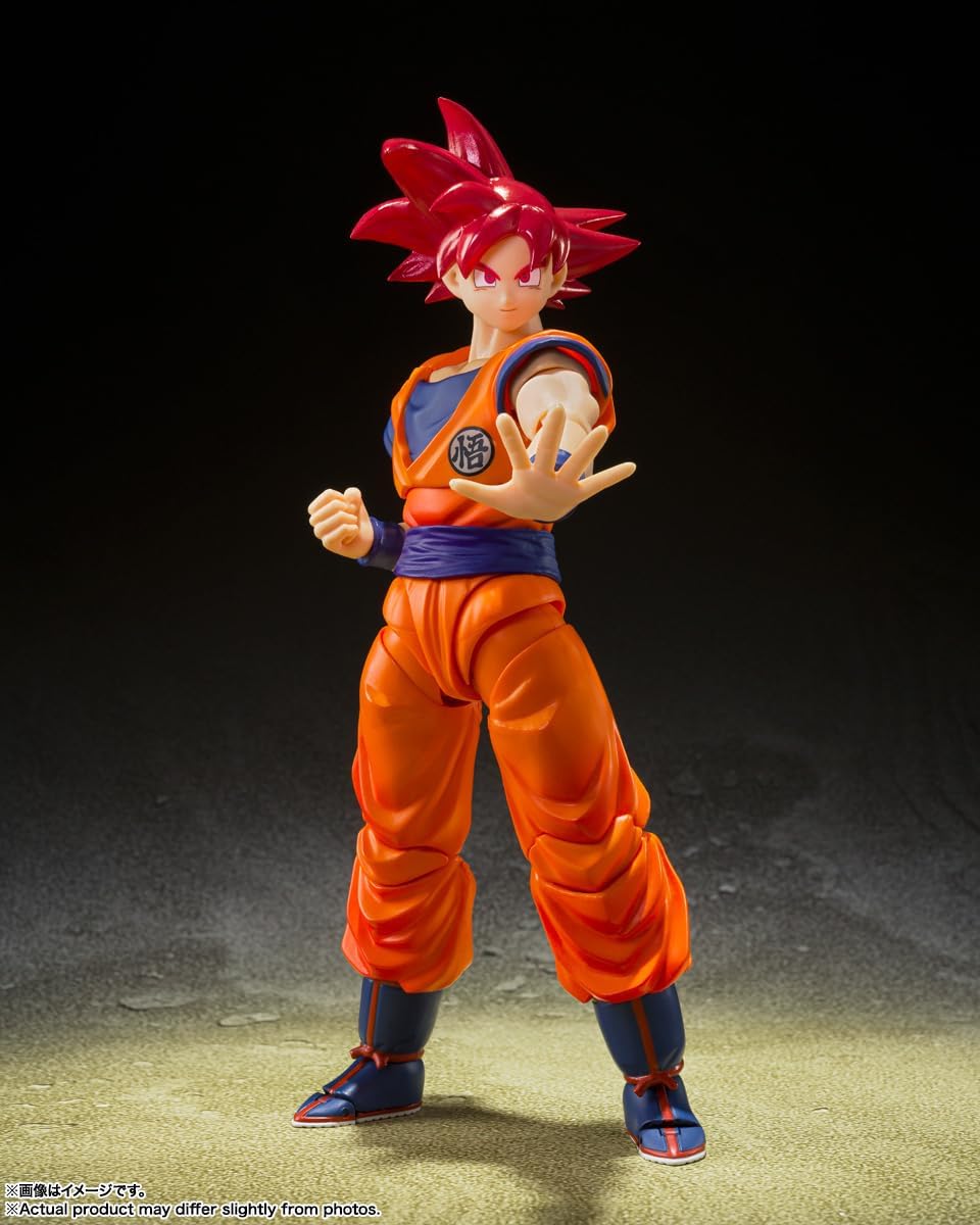 S.H. Figuarts Dragon Ball Super Super Saiyan God Son Goku - Saiyan God Brings Right Heart - Approx. 5.5 inches (140 mm), PVC & ABS Painted Action Figure