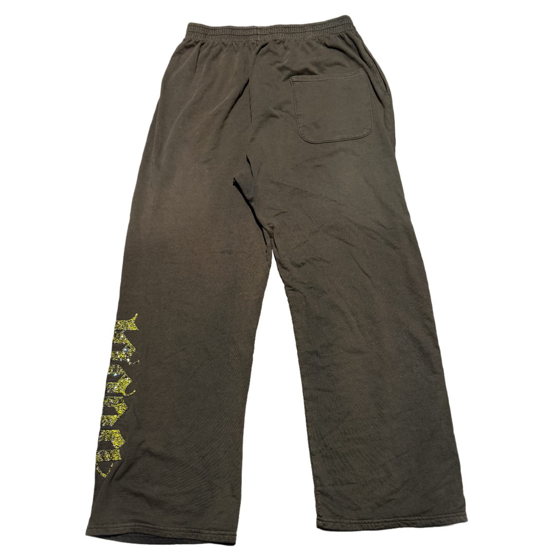 BOSSI 'YELLOW FLAMES' VINTAGE GREY SWEATPANTS