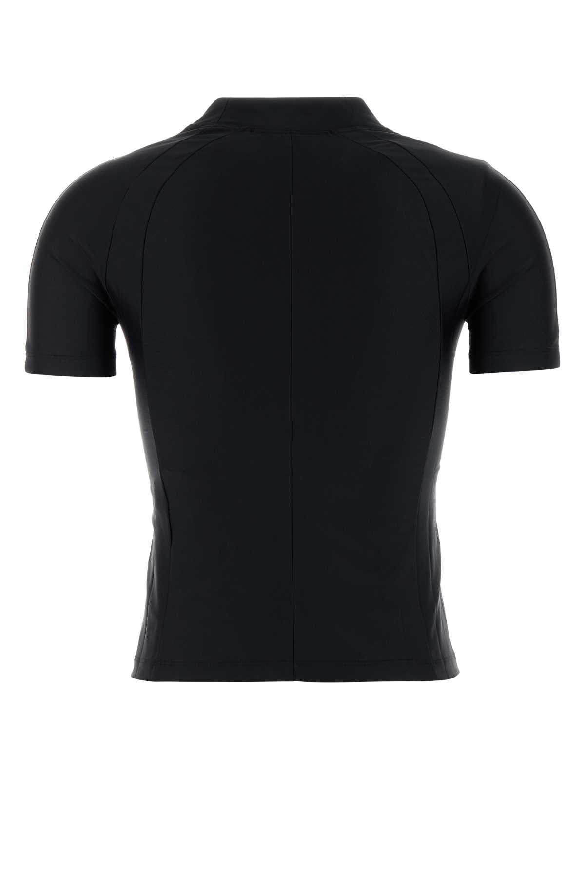 T By Alexander Wang TによるアレクサンダーワンブラックストレッチナイロンTシャツ - Image 2