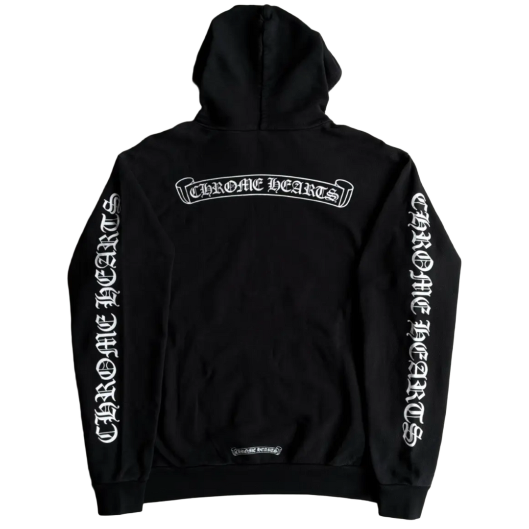 CHROME HEARTS 'SCROLL LOGO' BLACK HOODIE