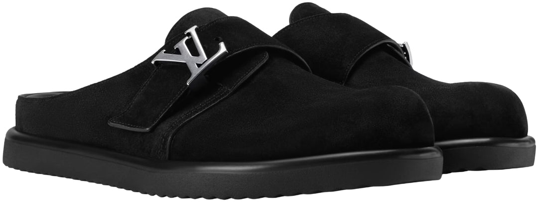LOUIS VUITTON 'BLACK SUEDE' EASY MULE