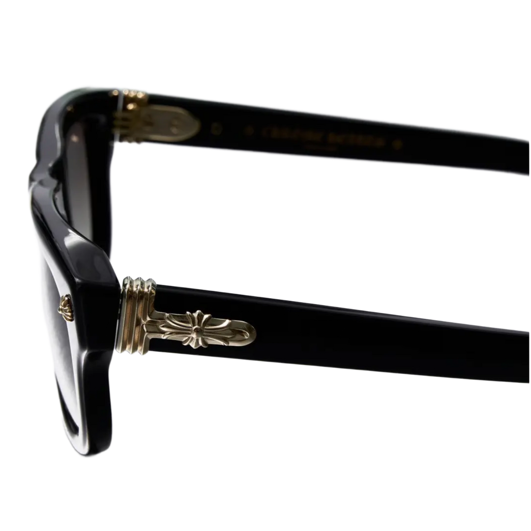 CHROME HEARTS 'TRITITSAGAIN' BLACK 18K GOLD SUNGLASSES