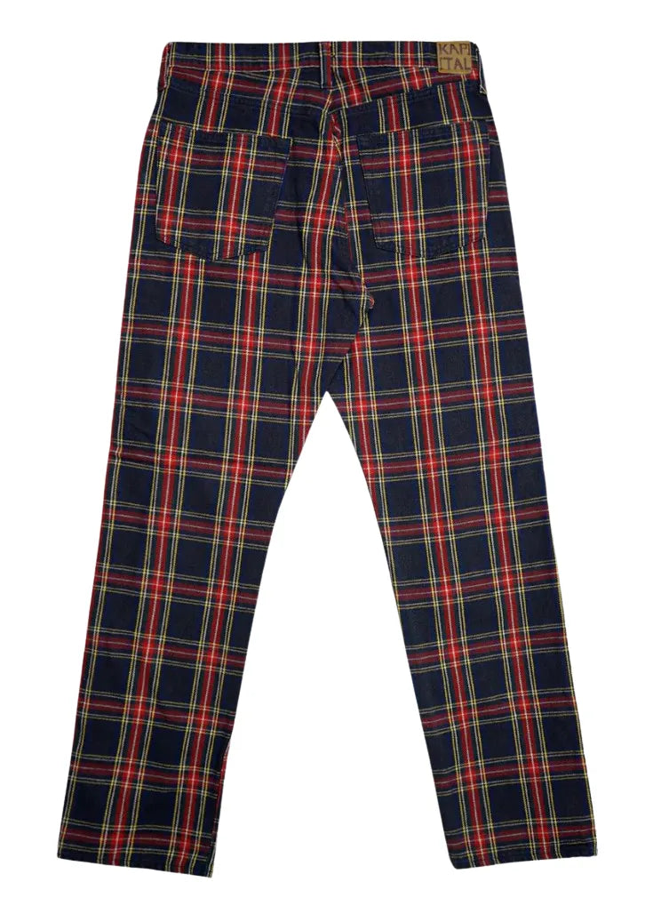 KAPITAL RED PLAID MONKEY CISCO JEANS